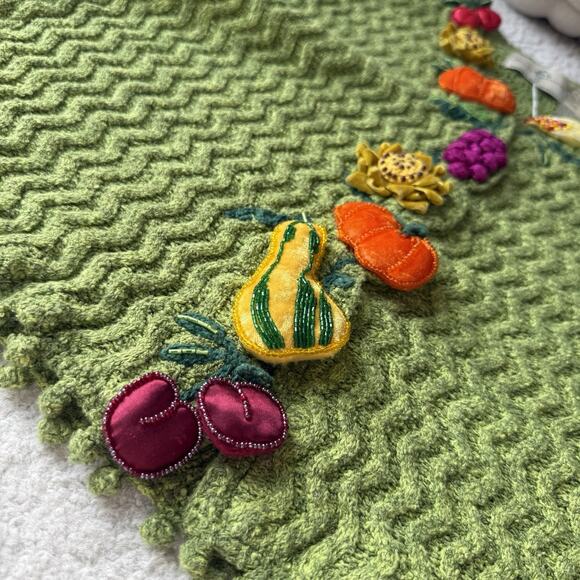 Rare Design Options Philip & Jane Gordon Green Veggie Garden Cardigan Sweater L - Picture 8 of 14